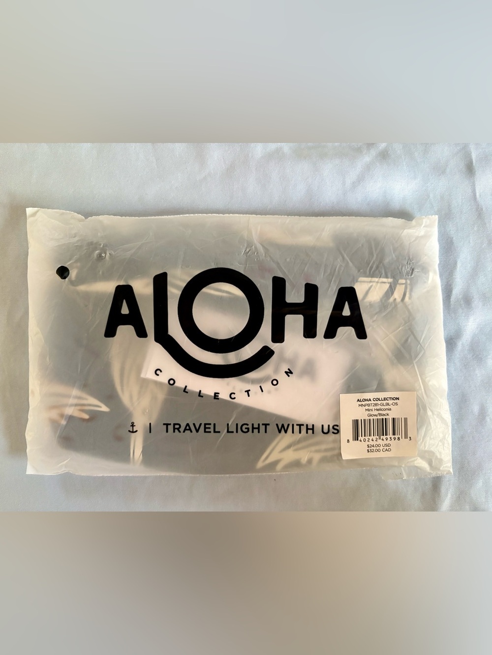 Aloha Collection Mini Pouch Heliconia Glow on Black - Picture 6 of 6